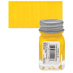 Testors Enamel Paint - Flat Yellow, 1/4 oz bottle and swatch