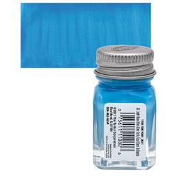 Testors Enamel Paint - Light Blue, 1/4 oz bottle and swatch