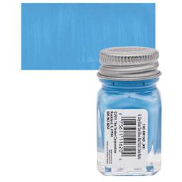 Testors Enamel Paint - Flat Blue, 1/4 oz bottle and swatch