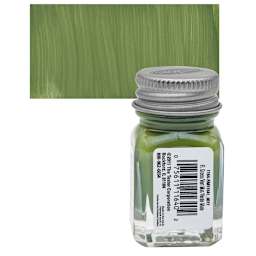Testors Enamel Paint - Flat Green, 1/4 oz bottle and swatch