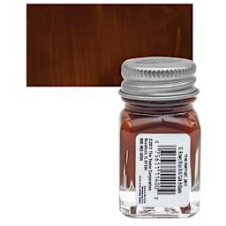 Testors Enamel Paint - Brown, 1/4 oz bottle and swatch