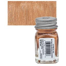 Testors Enamel Paint - Copper, 1/4 oz bottle and swatch