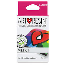 ArtResin Epoxy Resin Mini Kit. Front of package with hanging tab. 