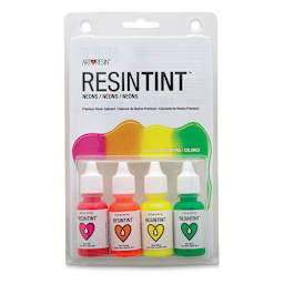 ArtResin ResinTint - Front of blister package of Set of 4 Neon Colors