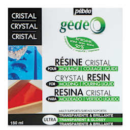 Pebeo Gedeo Bio-Based Resins - Front view of 150 ml Crystal Resin package