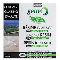 Pebeo Gedeo Bio-Based Resins - Front view of 150 ml Crystal Glazing package