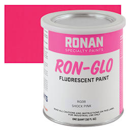 Ronan RON-GLO Fluorescent Paint - Shock Pink, Quart and swatch