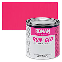 Ronan RON-GLO Fluorescent Paint - Shock Pink, 8 oz can and swatch
