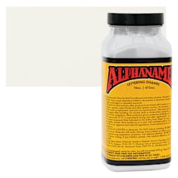 Alpha6 Alphanamel Lettering Enamel - Alpha White, 473 ml - Bottle and Swatch