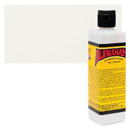 Alpha6 Alphanamel Lettering Enamel - Alpha White, 236.6 ml - Bottle and Swatch