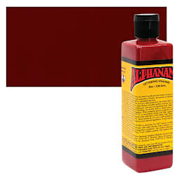 Alpha6 Alphanamel Lettering Enamel - Dark Red, 236.6 ml - Bottle and Swatch