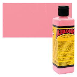 Alpha6 Alphanamel Lettering Enamel - Raspberry Sherbert, 236.6 ml - Bottle and Swatch