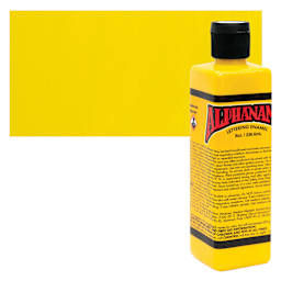 Alpha6 Alphanamel Lettering Enamel - Alpha Yellow, 236.6 ml - Bottle and Swatch