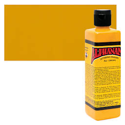 Alpha6 Alphanamel Lettering Enamel - Dark Yellow, 236.6 ml - Bottle and Swatch