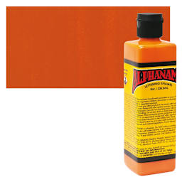 Alpha6 Alphanamel Lettering Enamel - Alpha Orange, 236.6 ml - Bottle and Swatch