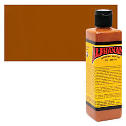 Alpha6 Alphanamel Lettering Enamel - Burnt Orange, 236.6 ml - Bottle and Swatch