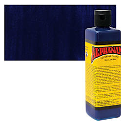 Alpha6 Alphanamel Lettering Enamel - Meyers Dark Blue, 236.6 ml - Bottle and Swatch