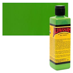Alpha6 Alphanamel Lettering Enamel - Monster Green, 236.6 ml - Bottle and Swatch