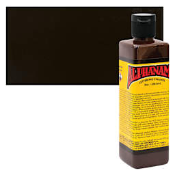 Alpha6 Alphanamel Lettering Enamel - Chocolate, 236.6 ml - Bottle and Swatch