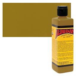 Alpha6 Alphanamel Lettering Enamel - Imitation Gold, 236.6 ml - Bottle and Swatch