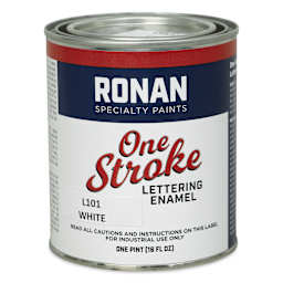 Ronan One Stroke Lettering Enamel - White, Pint (Front)