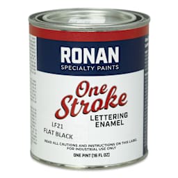 Ronan One Stroke Lettering Enamel - Flat Black, Pint (Front)