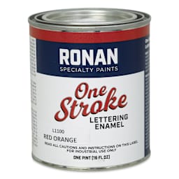 Ronan One Stroke Lettering Enamel - Red Orange, Pint (Front)