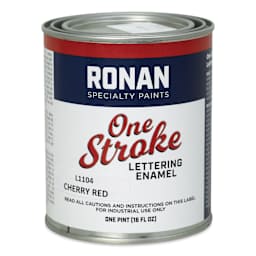 Ronan One Stroke Lettering Enamel - Cherry Red, Pint (Front)