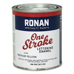 Ronan One Stroke Lettering Enamel - Medium Yellow, Pint (Front)