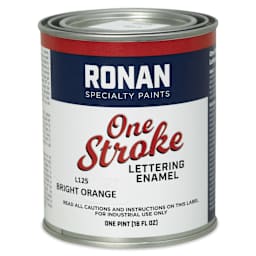 Ronan One Stroke Lettering Enamel - Bright Orange, Pint (Front)