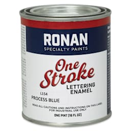 Ronan One Stroke Lettering Enamel - Process Blue, Pint (Front)