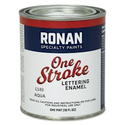 Ronan One Stroke Lettering Enamel - Aqua, Pint (Front)