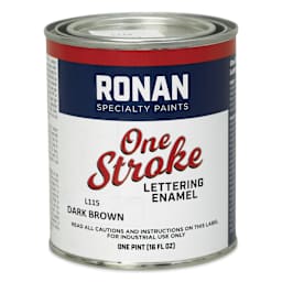 Ronan One Stroke Lettering Enamel - Dark Brown, Pint (Front)