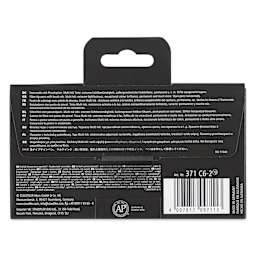 Staedtler Pigment Arts Brush Pens - Blues and Violets, Set of 6, back of the packaging