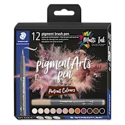 Staedtler Pigment Arts Brush Pens - Portrait Colors, Set of 12, front of the packaging