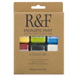 R&F Encaustic Paints - Introductory Set of 6, 40 ml blocks (packaging)