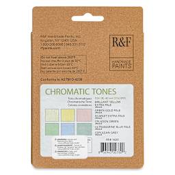 R&F Encaustic Paint Block - Chromatic Tones Set of 6 back of package