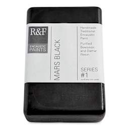 R&F Encaustic Paint Block - Mars Black, 333 ml block
