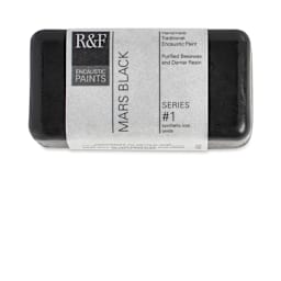 R&F Encaustic Paint Block - Mars Black, 40 ml block