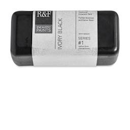R&F Encaustic Paint Block - Ivory Black, 104 ml block
