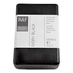 R&F Encaustic Paint Block - Ivory Black, 333 ml block