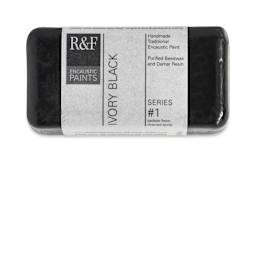 R&F Encaustic Paint Block - Ivory Black, 40 ml block