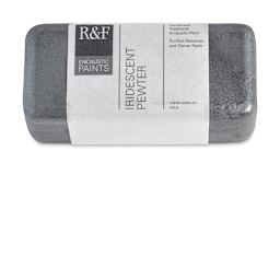 R&F Encaustic Paint Block - Iridescent Pewter, 104 ml block