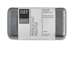 R&F Encaustic Paint Block -Iridescent Pewter, 40 ml block
