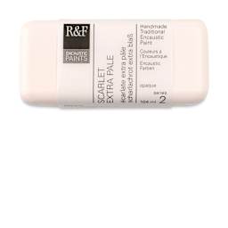 R&F Encaustic Paint Block - Scarlet Extra Pale, 104 ml block