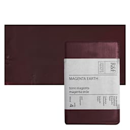 R&F Encaustic Paint Block - Magenta Earth, 333 ml, Block and swatch