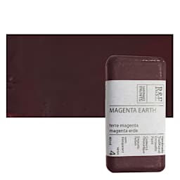 R&F Encaustic Paint Block - Magenta Earth, 40 ml, Block and swatch