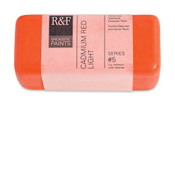 R&F Encaustic Paint Block - Cadmium Red Light, 104 ml block