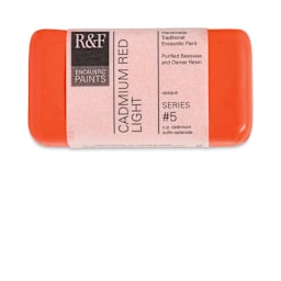 R&F Encaustic Paint Block - Cadmium Red Light, 40 ml block