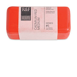R&F Encaustic Paint Block - Cadmium Red Medium, 104 ml block